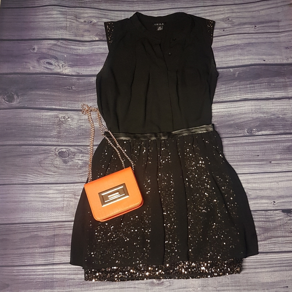 DKNY Gold Sequin Skirt